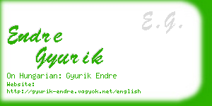 endre gyurik business card